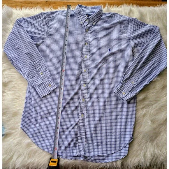 Polo Ralph Lauren Shirt Mens XLT Blue  Gingham Performance Button Down Shirt - Picture 4 of 11